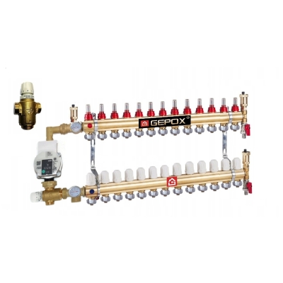 Rozdzielacz 13 z Grupą Pompową WILO do Podłogówki ATM566